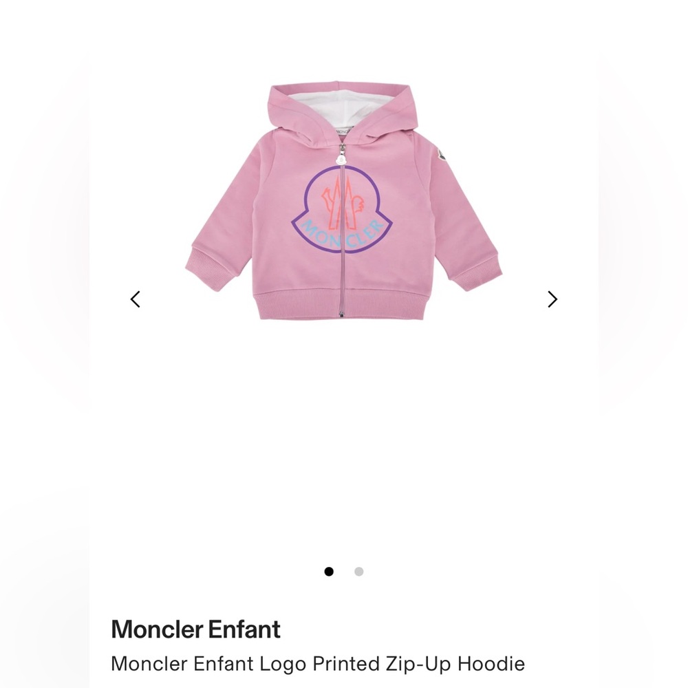 Moncler Enfant Pink Logo Hoodie